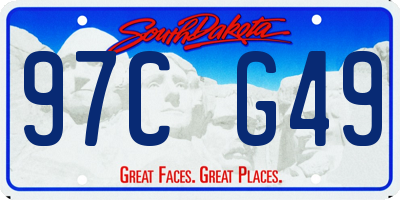 SD license plate 97CG49