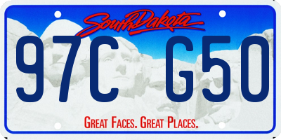 SD license plate 97CG50
