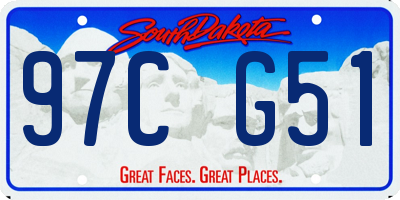 SD license plate 97CG51