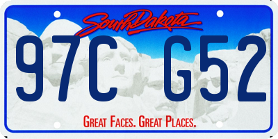 SD license plate 97CG52