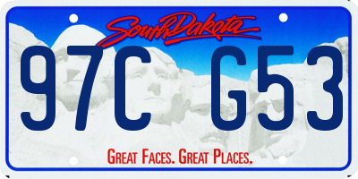 SD license plate 97CG53