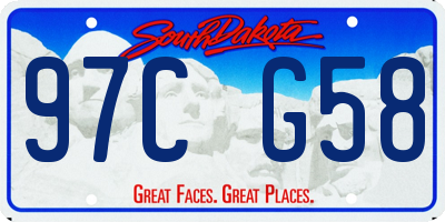 SD license plate 97CG58