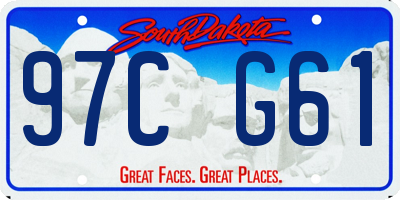 SD license plate 97CG61