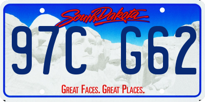SD license plate 97CG62