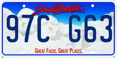 SD license plate 97CG63
