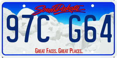 SD license plate 97CG64