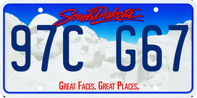 SD license plate 97CG67