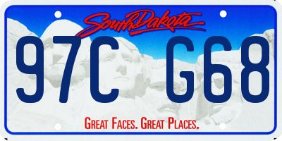 SD license plate 97CG68