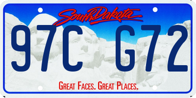 SD license plate 97CG72