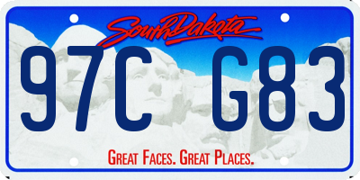 SD license plate 97CG83