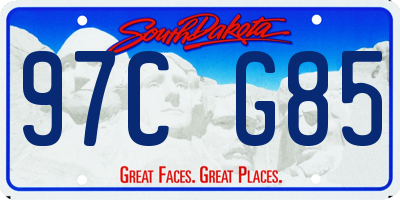 SD license plate 97CG85