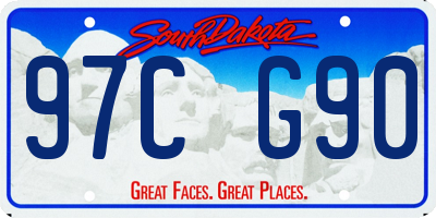 SD license plate 97CG90
