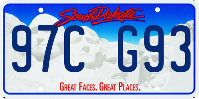 SD license plate 97CG93