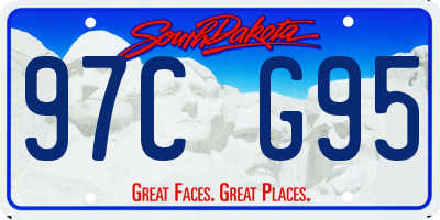 SD license plate 97CG95