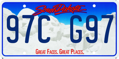 SD license plate 97CG97