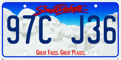SD license plate 97CJ36