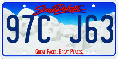 SD license plate 97CJ63