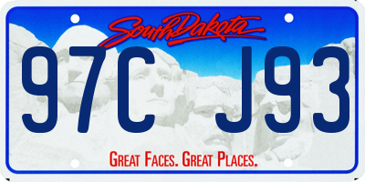 SD license plate 97CJ93