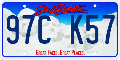 SD license plate 97CK57