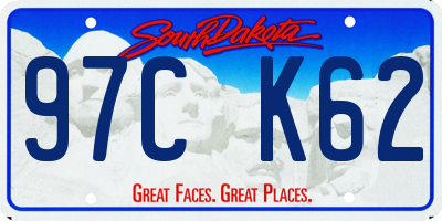 SD license plate 97CK62
