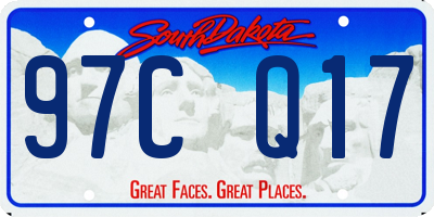 SD license plate 97CQ17