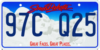 SD license plate 97CQ25