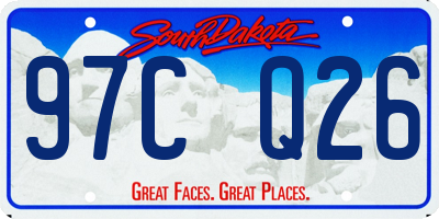 SD license plate 97CQ26