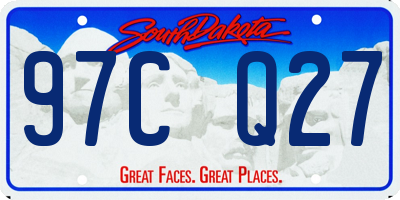 SD license plate 97CQ27