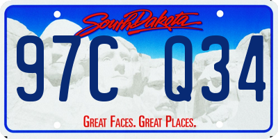 SD license plate 97CQ34