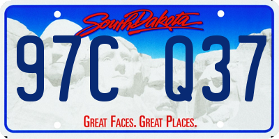 SD license plate 97CQ37
