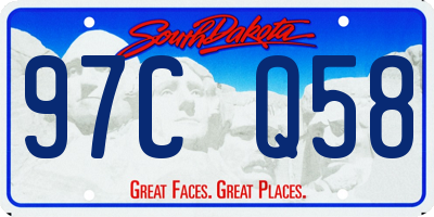 SD license plate 97CQ58