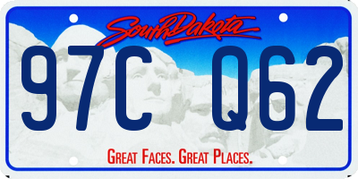 SD license plate 97CQ62