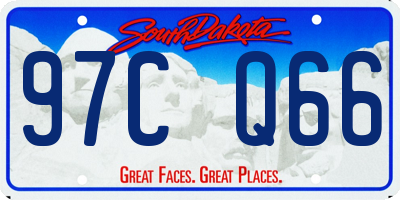 SD license plate 97CQ66