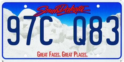 SD license plate 97CQ83