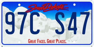 SD license plate 97CS47