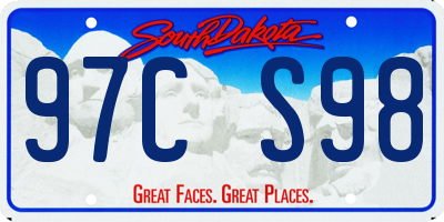 SD license plate 97CS98