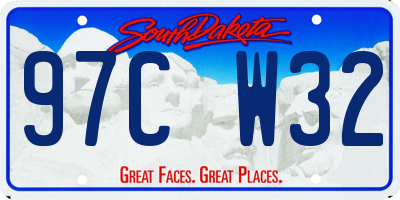 SD license plate 97CW32