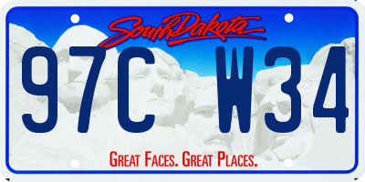 SD license plate 97CW34