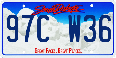 SD license plate 97CW36