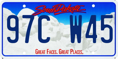 SD license plate 97CW45