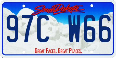 SD license plate 97CW66