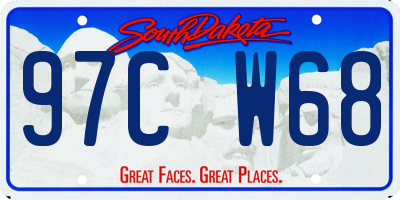 SD license plate 97CW68