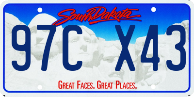 SD license plate 97CX43