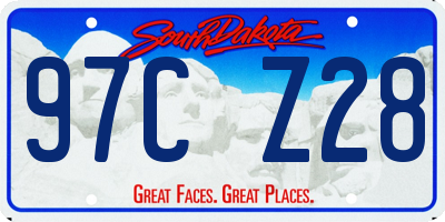 SD license plate 97CZ28