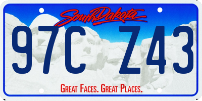 SD license plate 97CZ43
