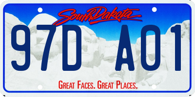 SD license plate 97DA01