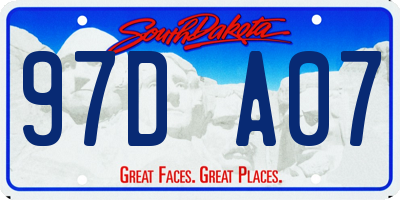 SD license plate 97DA07