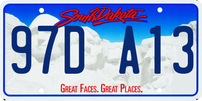 SD license plate 97DA13