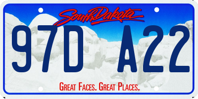 SD license plate 97DA22
