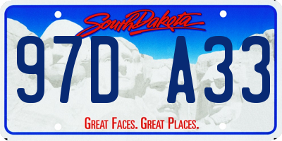 SD license plate 97DA33